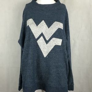 Bottom Drawers Sweatshirt Women L Navy Blue White West Virginia College Pullover